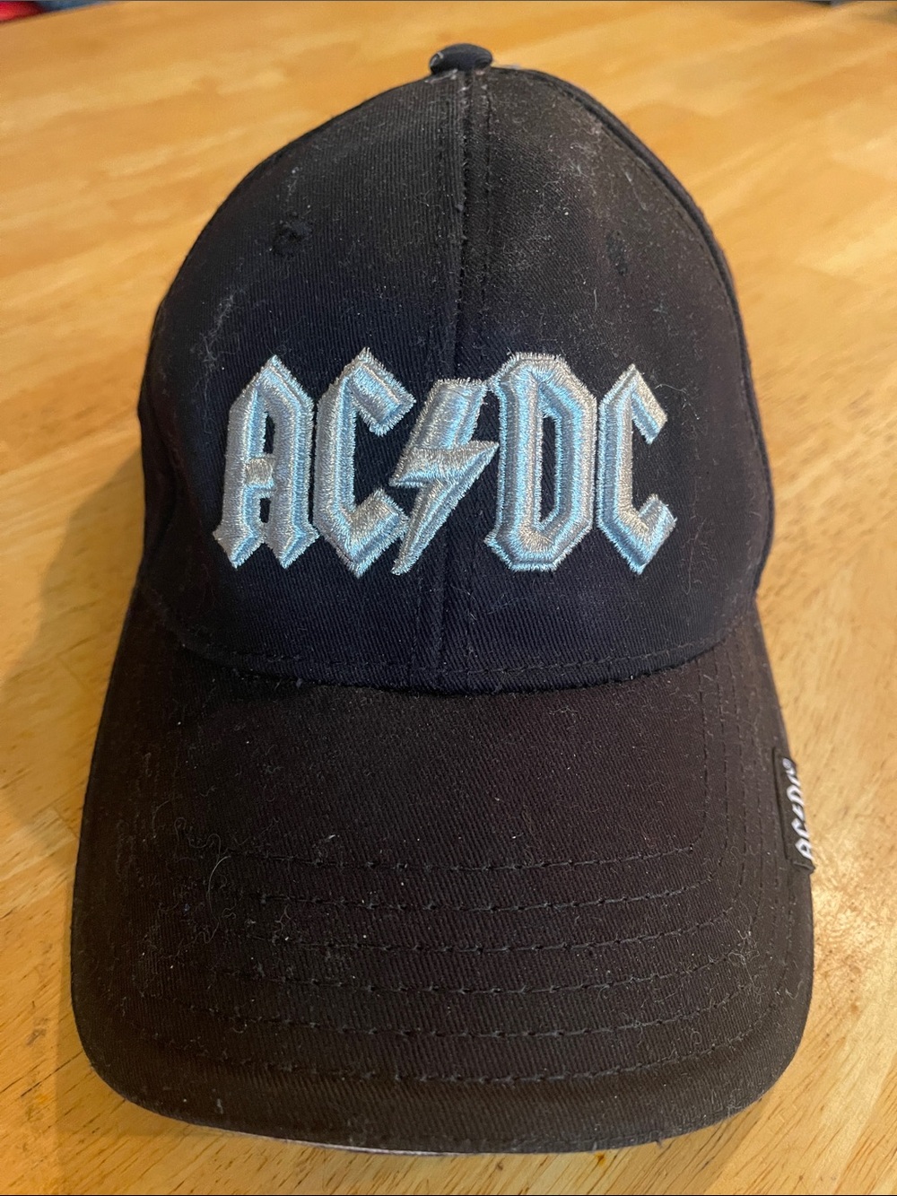 AC/DC Black Cap with White Embroidered Logo
